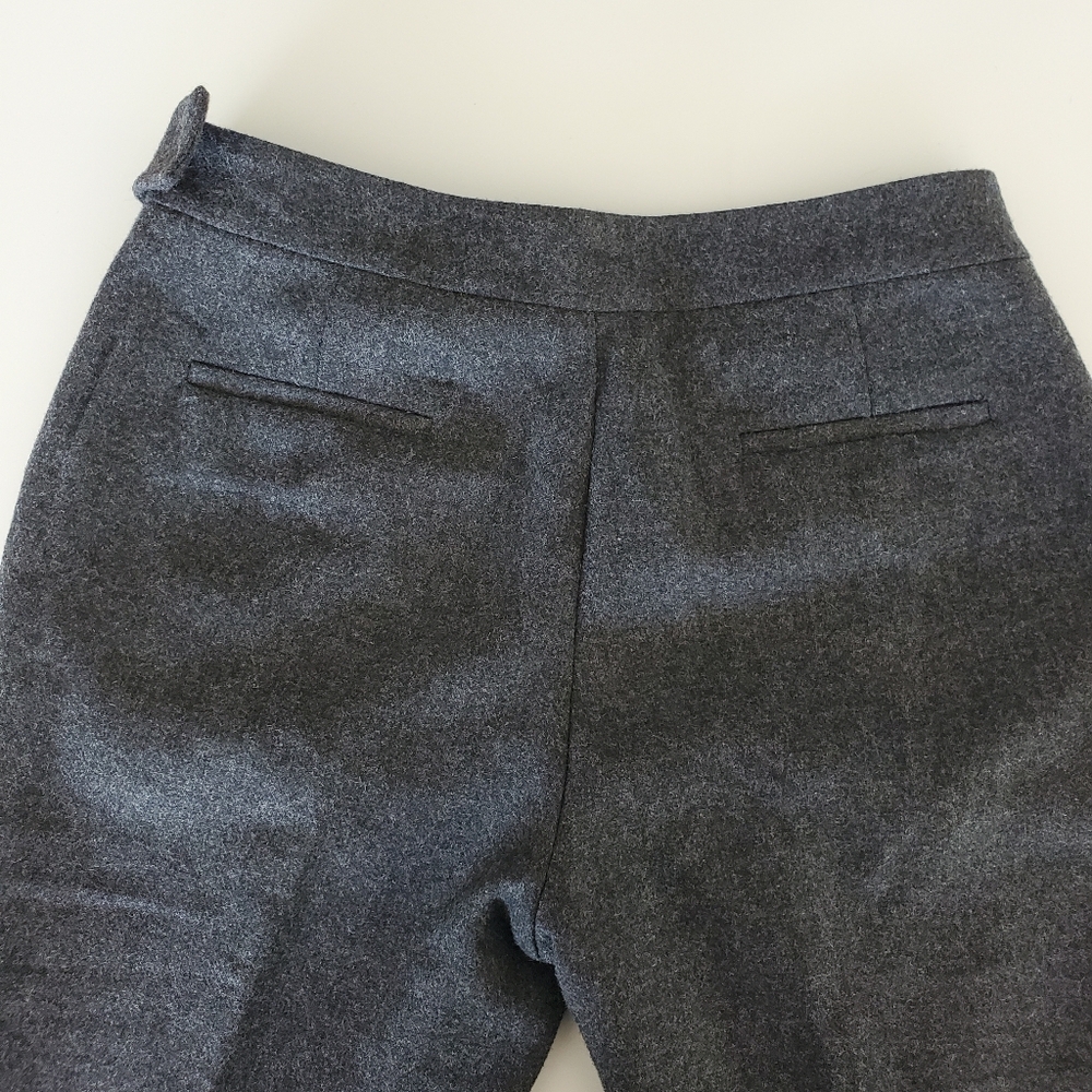 Kate Spade 0 Saturday Pleated Pants Officewear Speckled Dark Grey Wool Trousers - Picture 6 of 16